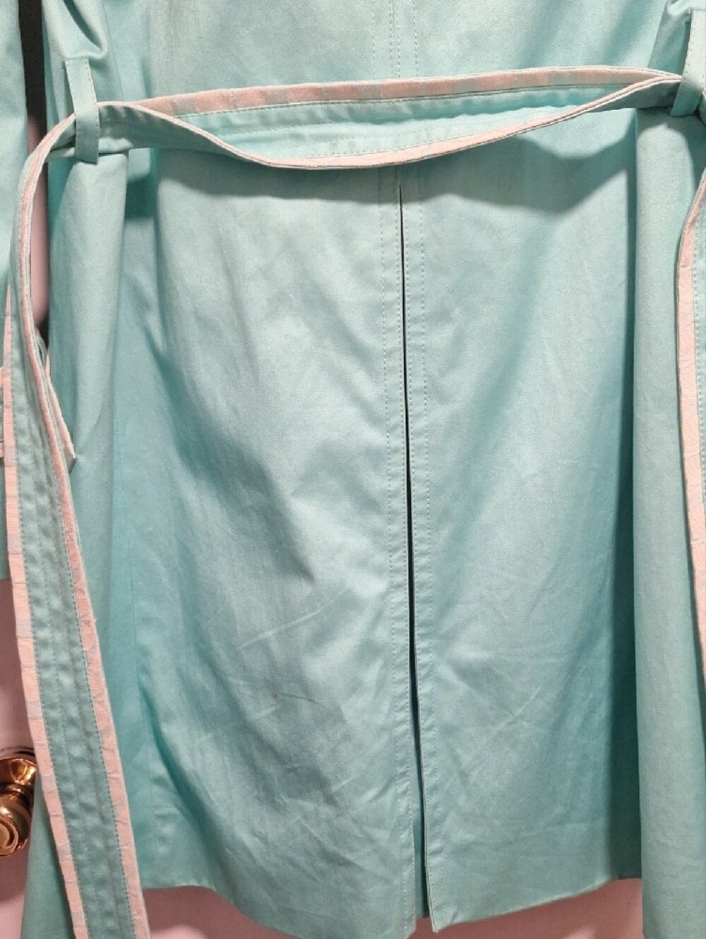 COACH Women’s Aqua Trench Coat with Contrast Trim - Picture 7 of 11